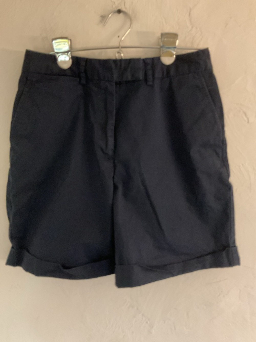 Hunt Club Side-Tab High-Waist Chino Shorts Size 4 Navy Blue